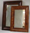 Two Mahogany Veneer Ogee Mirrors