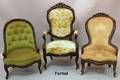 Four Victorian Rococo Revival Upholstered Carved Walnut Parlor Chairs