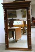 Italian Renaissancestyle Carved Beechwood Overmantel Mirror