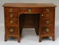 Federalstyle Inlaid Mahogany and Mahogany Veneer Bowfront Kneehole Desk