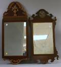Baroquestyle Painted Carved Wood Mirror and a Chippendalestyle Mahogany Mirror
