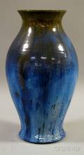 Fulper Pottery Gloss Crystalline Flambe Glazed Vase