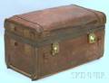 L Cantel  Co Waterproof Embossed Leather Steamer Trunk