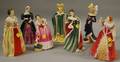 Seven Royal Doulton Porcelain Figures of Queens and Ladies