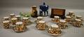 Set of Sixteen Royal Crown Derby Gilt Imari Palette Porcelain Demitasse Cups and Saucers a Wedgwood Dark Blue Jasper Dip Biscuit Ja