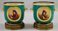 Pair of Sevrestype Portraitdecorated Porcelain Jardinieres