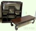Chinese Export Carved Hardwood Low Table and Etagere
