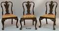Set of Four Queen Annestyle Carved Mahogany Side Chairs with Upholstered Slip Seats