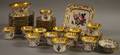 Fiftypiece Paris Porcelain Gilt and Handpainted Floraldecorated Partial Tea Service