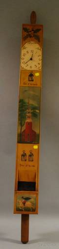 Sally Nolan Oversize Polychrome Paintdecorated Wooden Box WhistleWall Clock