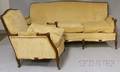 Louis XVstyle Upholstered Carved Beechwood Sofa and Bergere