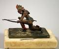 C Kauba Coldpainted Bronze American Indian Warrior Figure