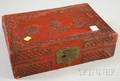 Chinese Redpainted Pigskin Box