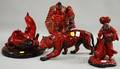 Four Royal Doulton Flambe Ceramic Figurals