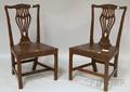 Pair of Colonial Revival Chippendalestyle Carved Mahogany Side Chairs