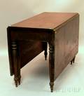 Late Federal Walnut Deep Dropleaf Dining Table