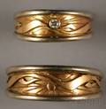 Gentlemans and Ladys David Virtue 14kt Bicolor Gold Bands