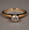 14kt Gold and Diamond Solitaire