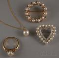 Four Pearl Jewelry Items