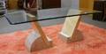 Glasstop Travertine Marble Laminated Dining Table