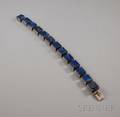 Arne Johansen Danish Modernist Sterling Silver and Lapis Bracelet