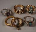 Six Gemset Rings