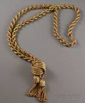 14kt Gold Ropetwist Chain Slide Necklace