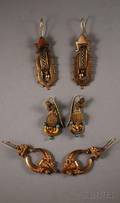 Three Pairs of Antique Gold and Gilt Earrings