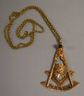 14kt Gold Gemset Masonic Pendant