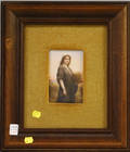Framed Handpainted Porcelain Plaque Depicting a Portrait of Ruth