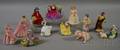 Thirteen Assorted Small Royal Doulton Porcelain Figures and Figural Groups