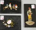 Two Italian Pietra Dura Plaques and a Paperweight