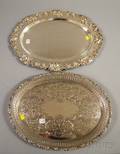 Two English Silver Plated Oval Trays