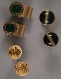Two Pairs of 14kt Gold Cuff Links
