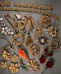 Large Group of Trifari Costume Jewelry