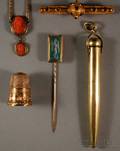 Five Antique Gold Jewelry Items