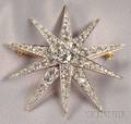 Edwardian Diamond Starburst PendantBrooch Pickslay  Co