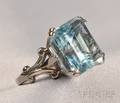 14kt White Gold and Aquamarine Ring