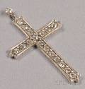 Art Deco Platinum and Diamond Pendant Cross