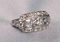 Art Deco Platinum and Diamond Ring Maurice Tishman Inc