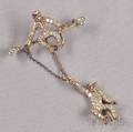 Silver and Diamond Monkey Brooch