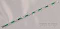 Platinum Emerald and Diamond Line Bracelet
