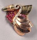 Retro 14kt Bicolor Gold Gemset Clip