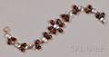 Retro 14kt Gold Moonstone and Garnet Bracelet Binder Bros