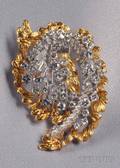 Platinum and Diamond Brooch France