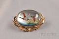 14kt Gold and Reversepainted Crystal Brooch