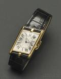 18kt Gold Tank Asymetrique Wristwatch Cartier