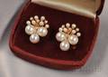 14kt Gold Cultured Pearl and Diamond Earrings