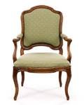 Provincial Walnut Stained Fauteuil a la Reine