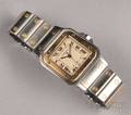 18kt Gold and Stainless Steel Santos Wristwatch Cartier
